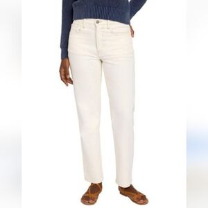 Faherty Organic Cotton Slim Straight Ankle Denim Jeans White Dune Wash Size 27